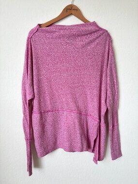We The Free Free People Pink Waffle Knit Tunic Top Womens XS Oversized